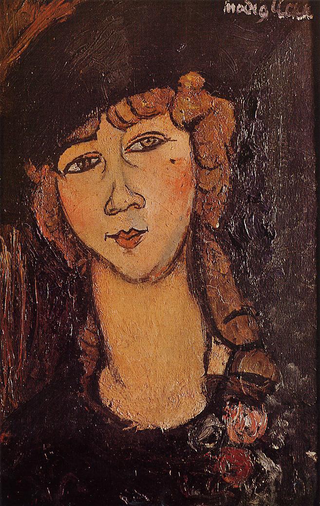 Head of a Woman in a Hat (aka Lolotte) - Amedeo Modigliani Paintings